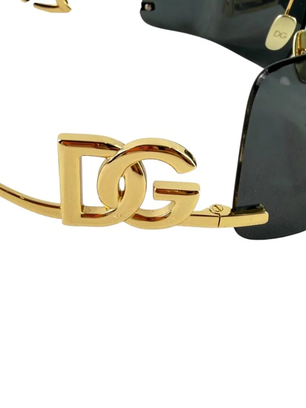 DOLCE & GABBANA DG2319 Gold Frame Black Sunglasses Made in Italy